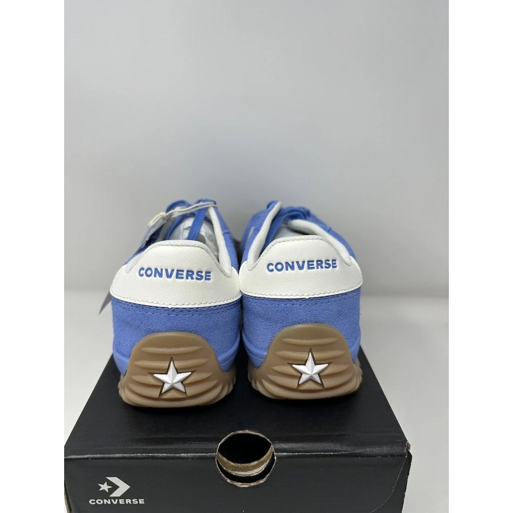 Converse Run Star Trainer Ox Shoes Mens Size 7 Women 8.5 Blue Suede Gum Sole - Picture 4 of 5